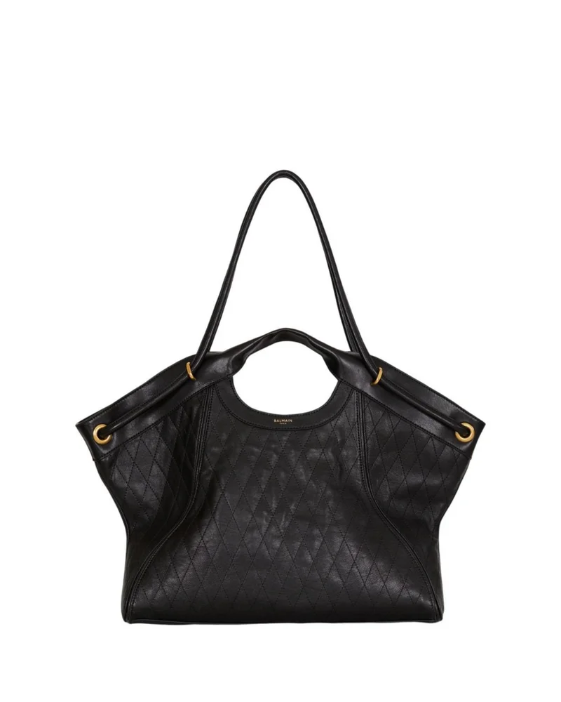 Large Tote in Topstitched Leather
