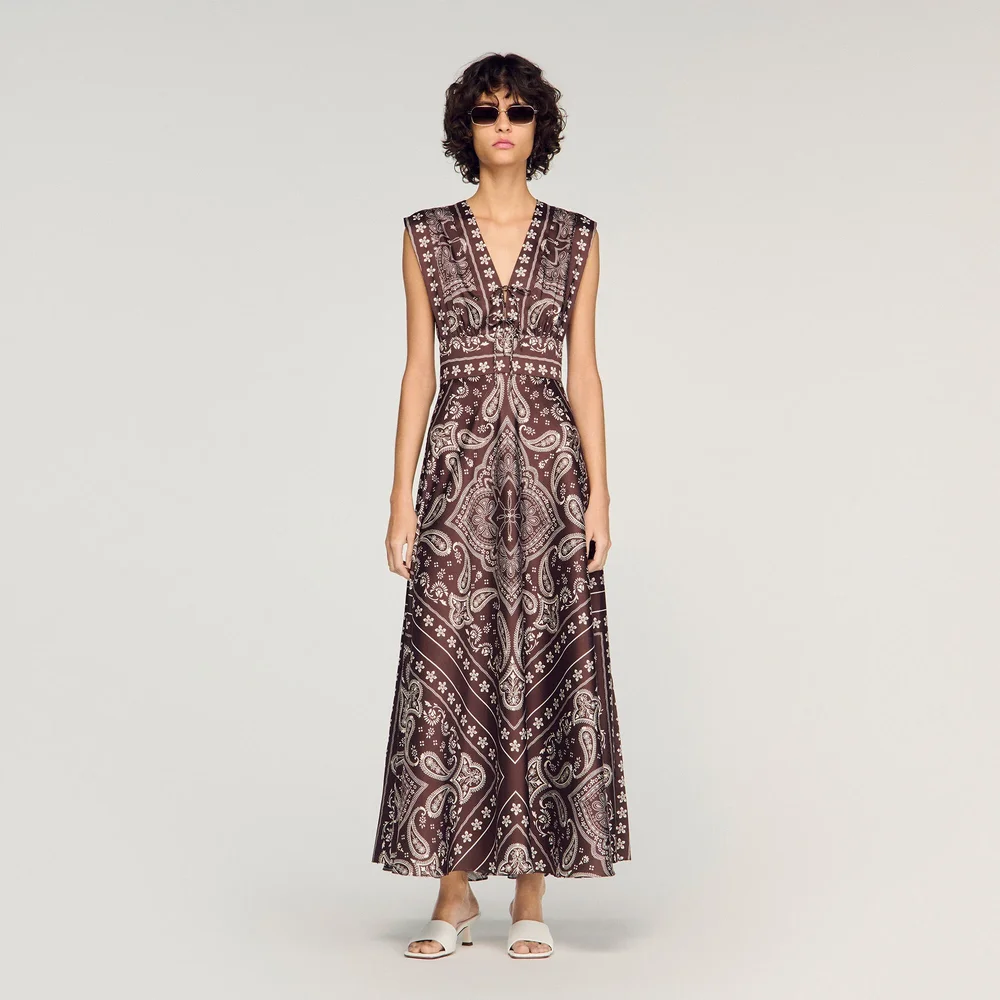 BANDANA-PRINT MAXI DRESS