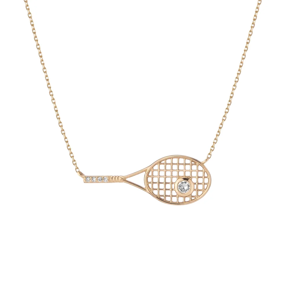 Lab Grown Diamond Tennis Racket Necklace