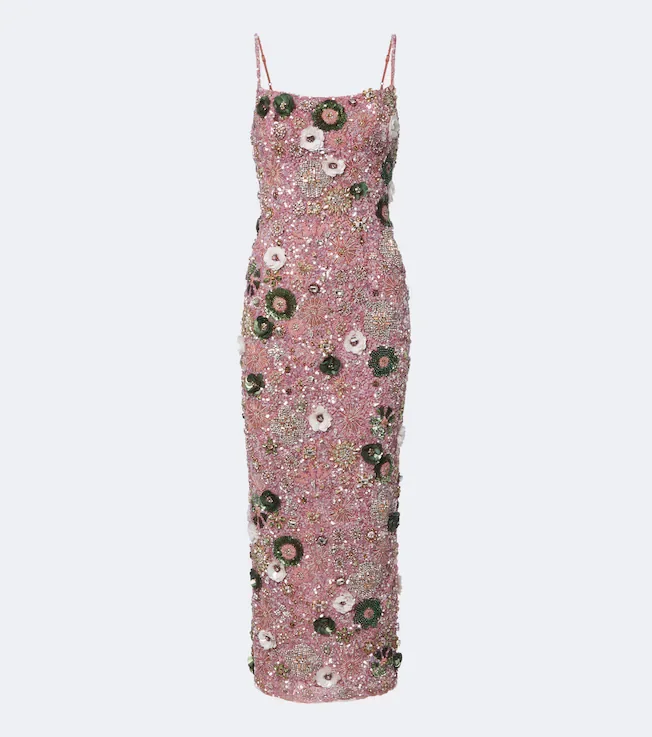 Francesca floral-appliqué corset dress