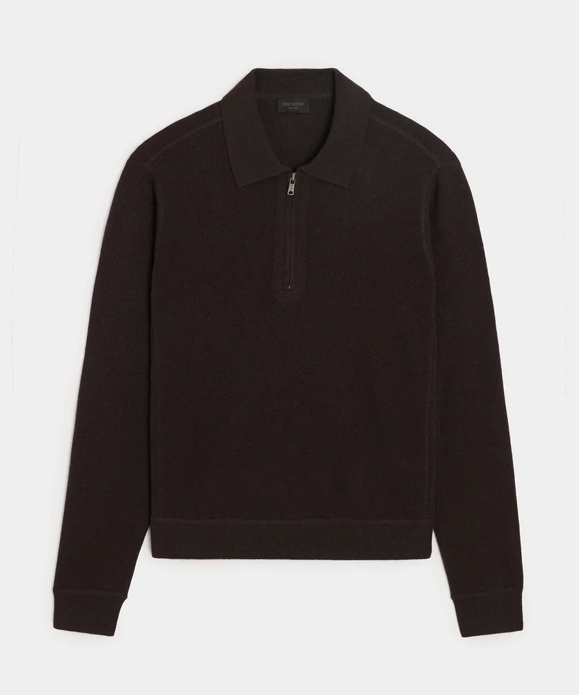 Cashmere Quarter-Zip Sweater Polo