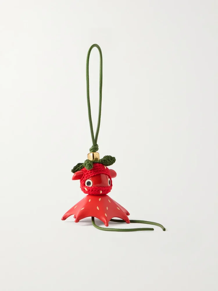 + Paula's Ibiza Strawberry logo-embellished leather charm
