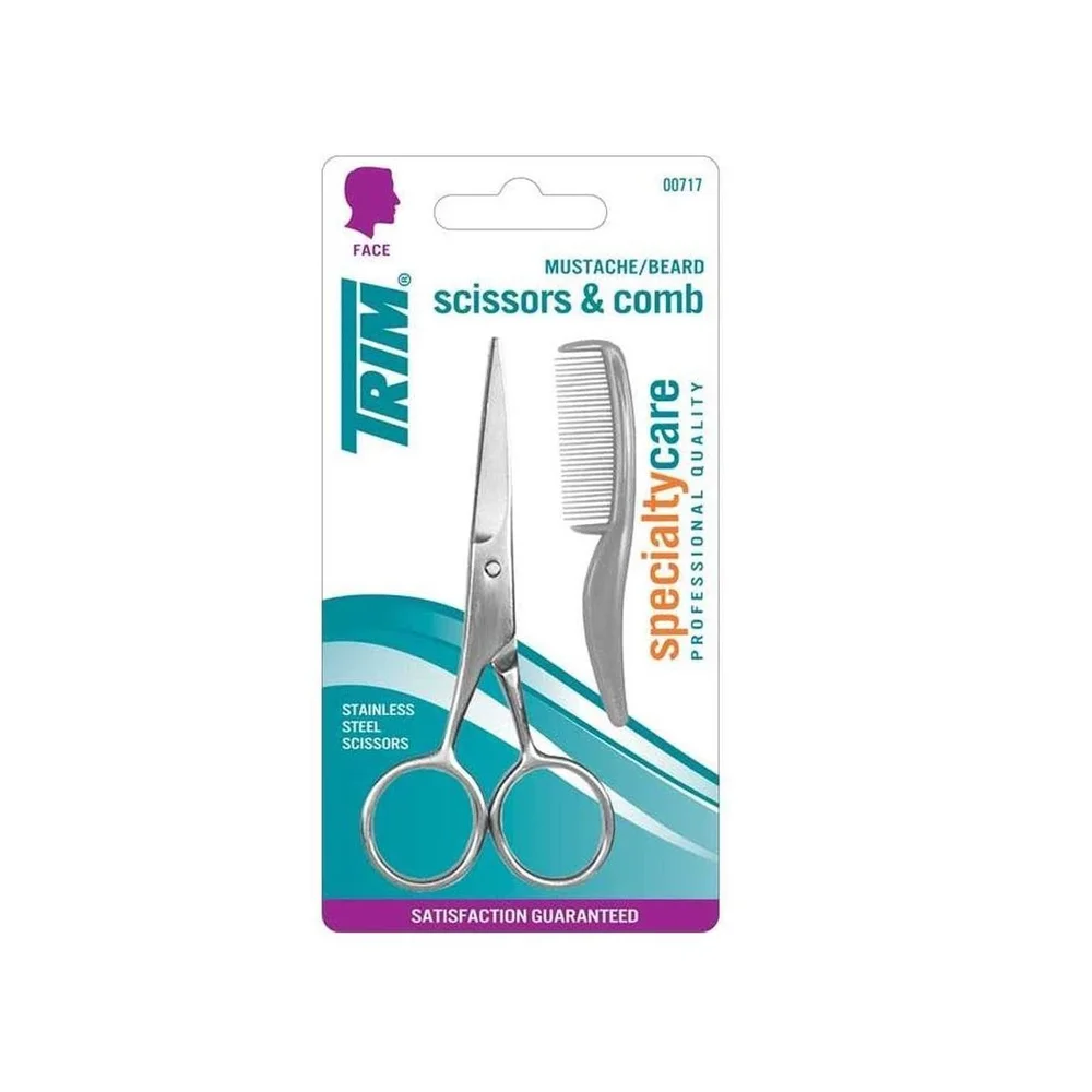 Mustache Scissors and Comb Set