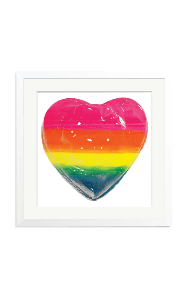 Exclusive Rainbow Jello Heart Framed Print