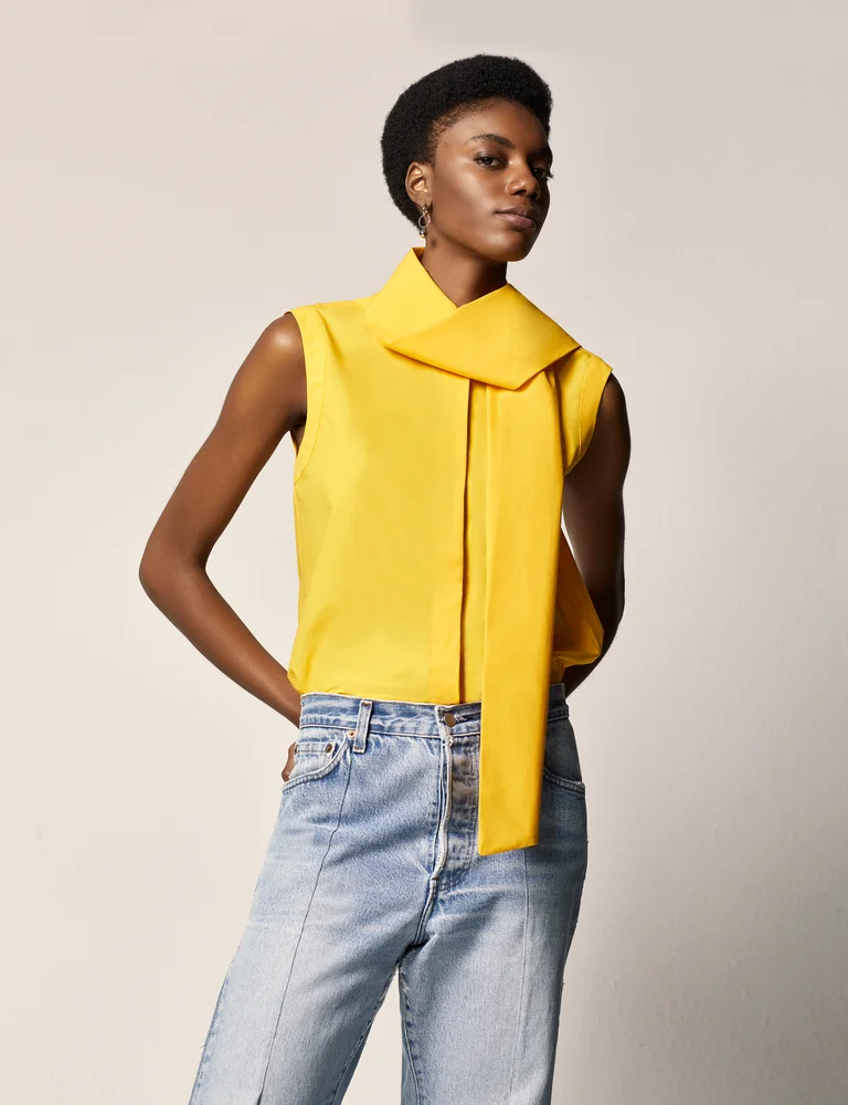 Sleeveless Tie Blouse