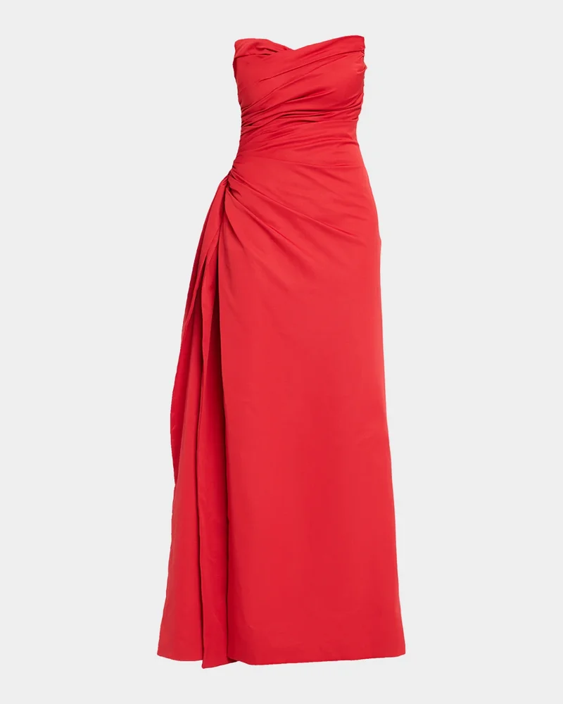 Tiphanie Strapless Draped Faille Gown