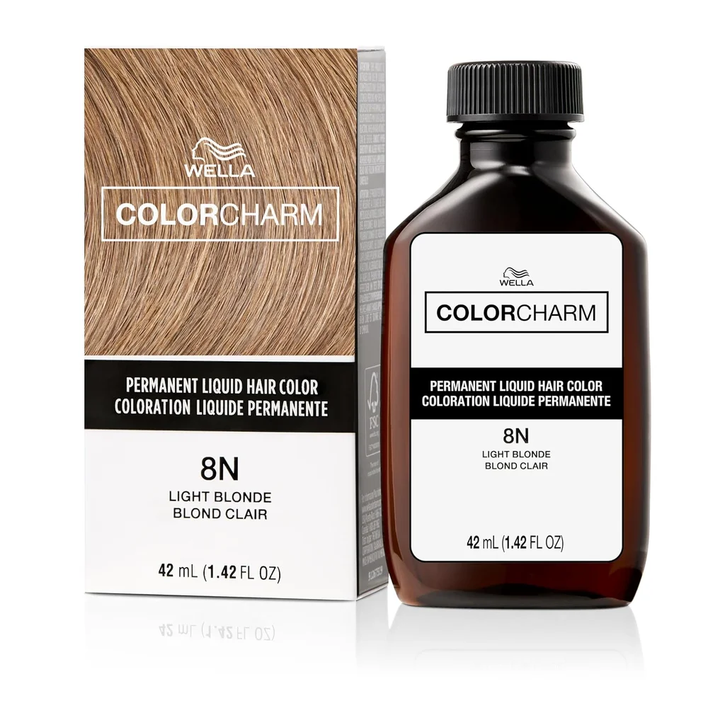 Color Charm Permanent Liquid Hair Color in 8N Light Blonde