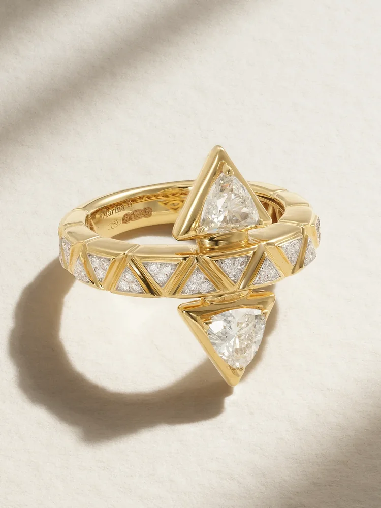 Triangoli Freccia 18-karat gold diamond ring