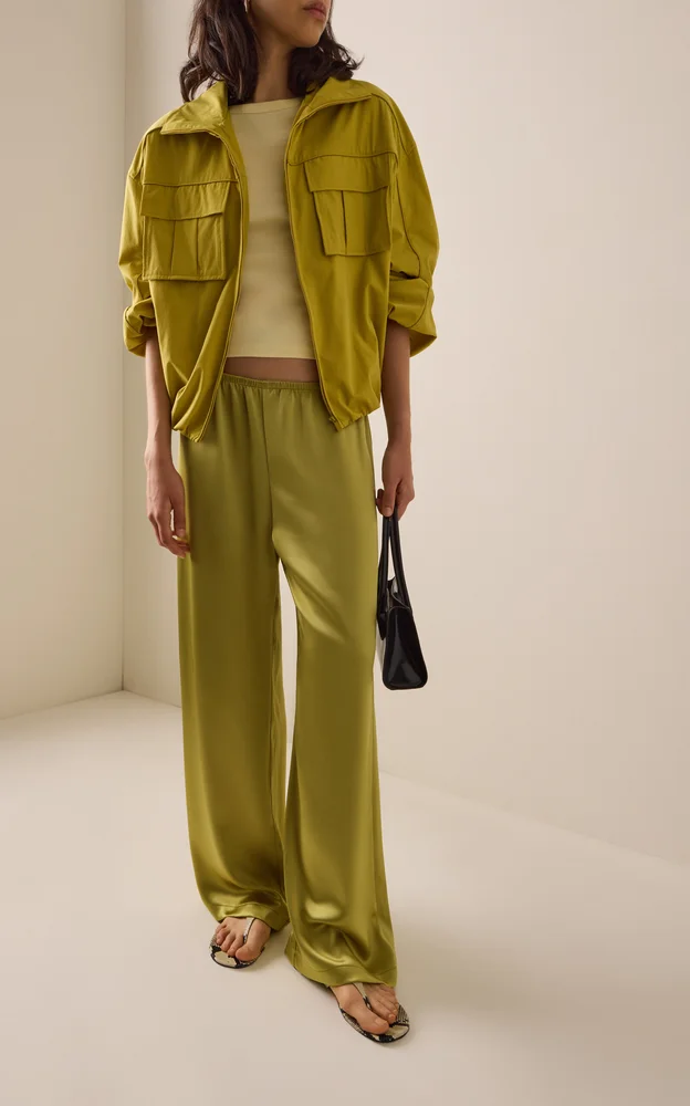 Barb Satin Wide-Leg Pants