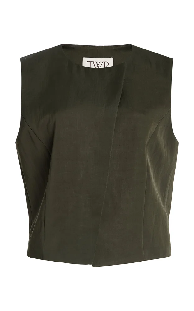 High Neck Hidden Placket Vest