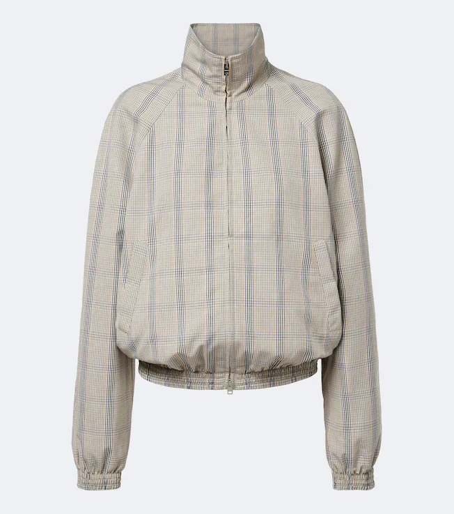 Checked technical jacket