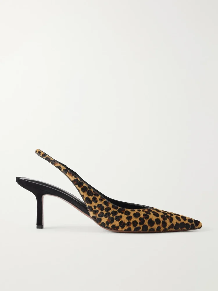Moriah 65 leopard-print calf hair pumps