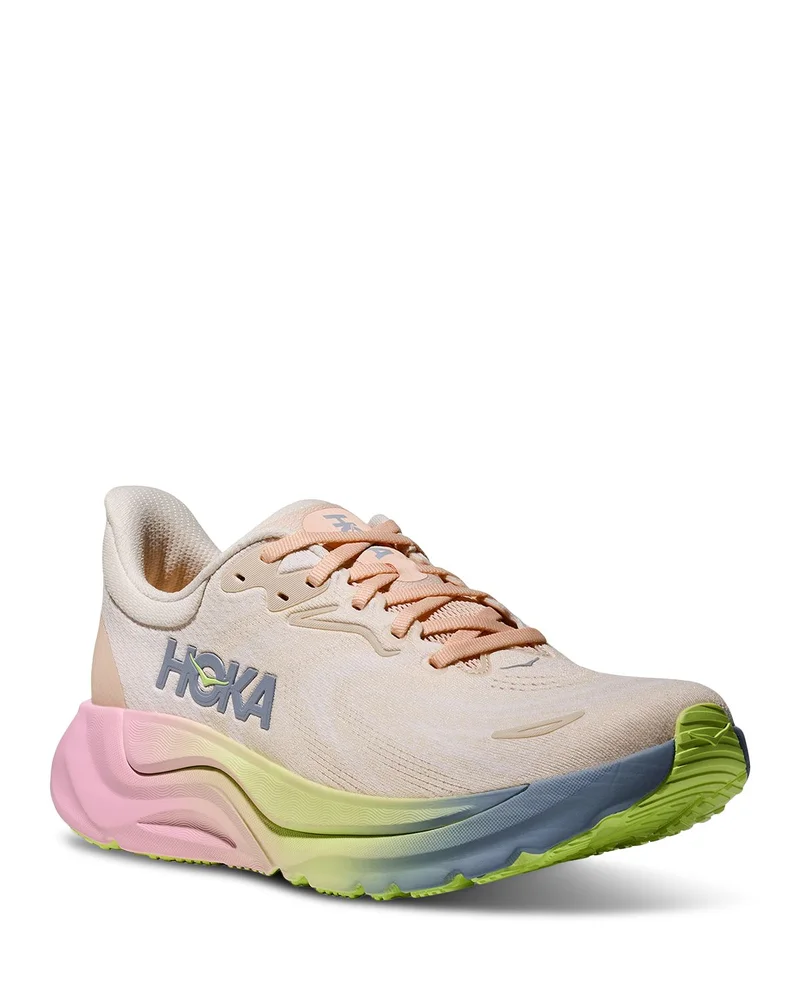 Women's Arahi 8 Running Sneakers in Alabaster and Tangerine Glow