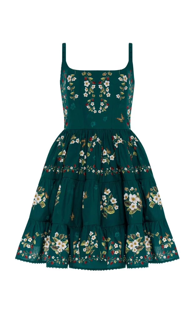 Granadilla Tiered-Skirt Cotton Mini Dress