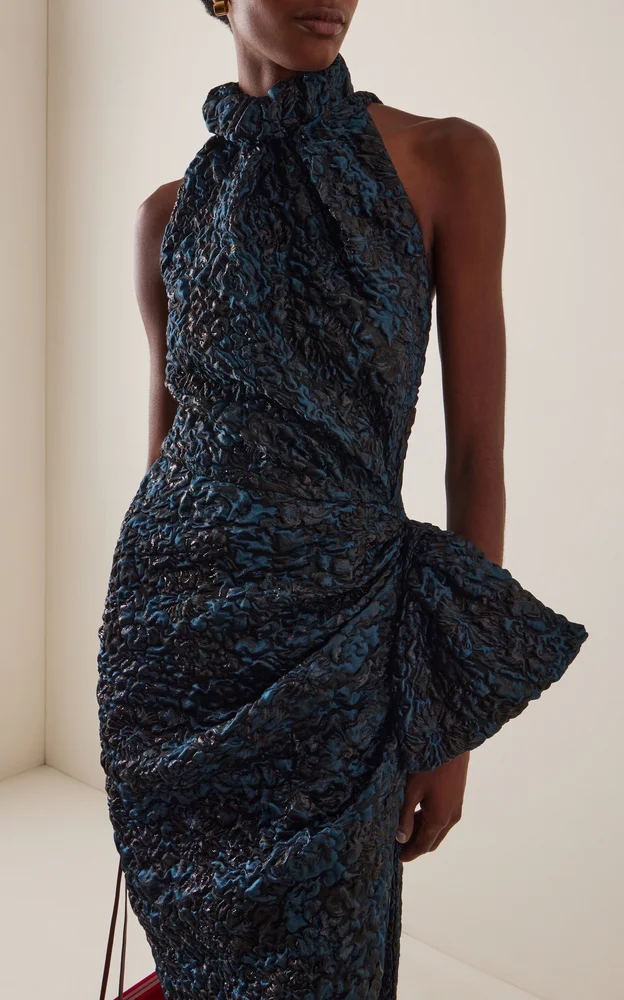 Sleeveless Cloque Floral Dress