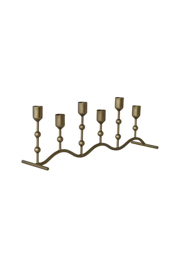 Iron Candelabra with Curved Base