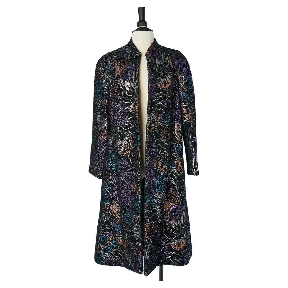 Evening coat in lurex velvet brocade Jacques Griffe
