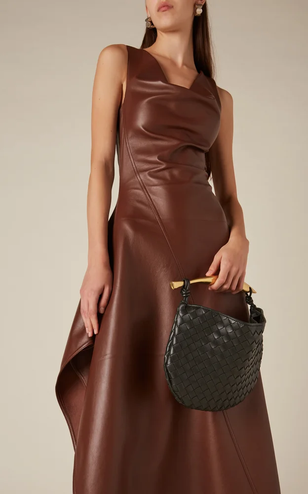 Asymmetric Leather Dress