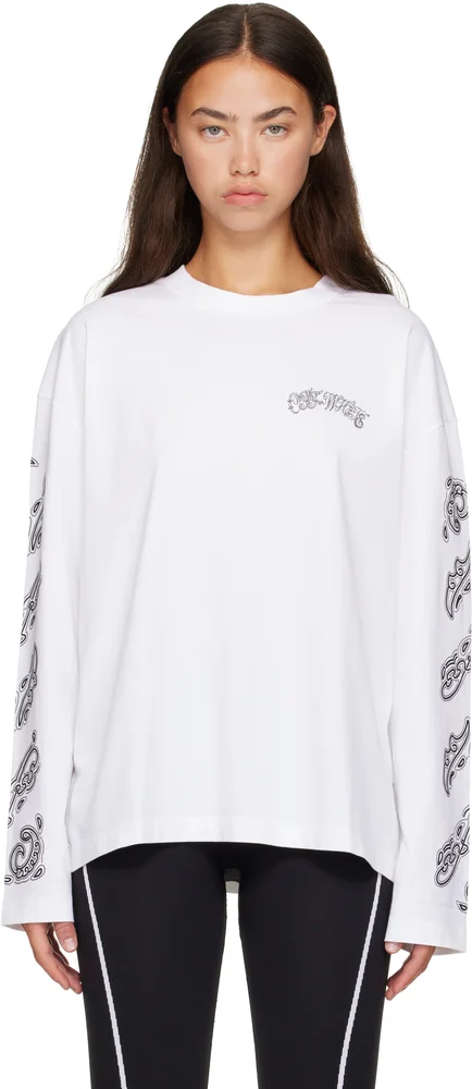 White Paisley Diags T-shirt
