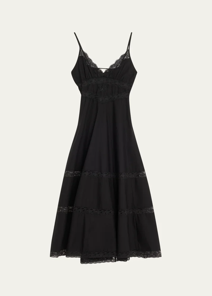 Catryn Lace-Trim Midi Dress