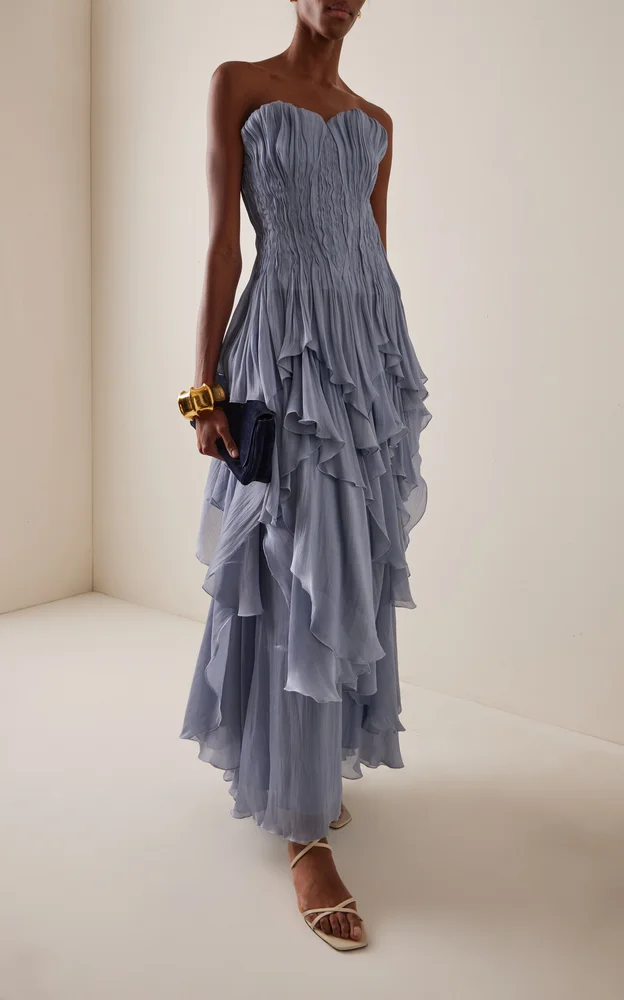 Gleam Ruched Organza Gown