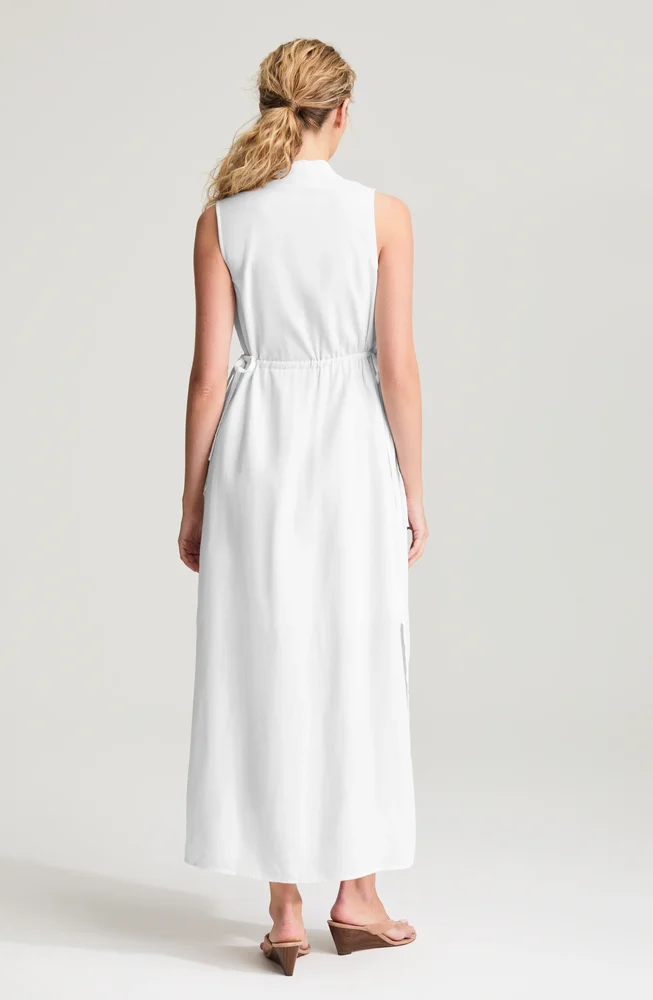 Dark Navy Bubble Hem Women Sleeveless Maxi Dress With Bag