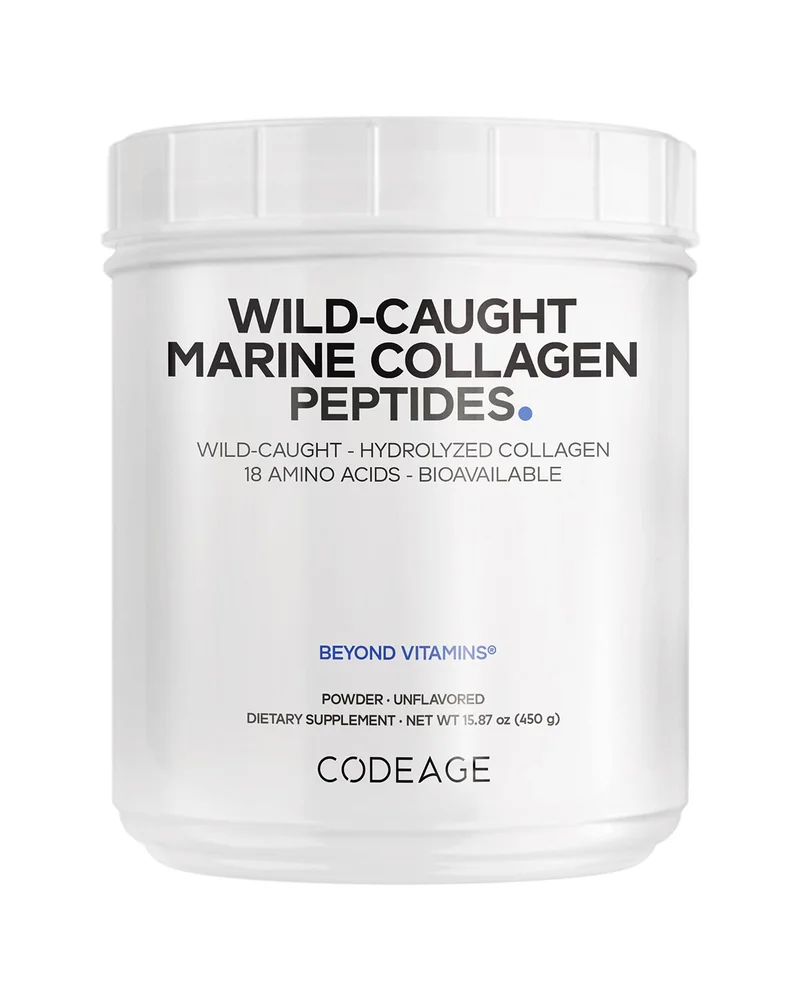 Marine Collagen Powder, Wild-Caught Hydrolyzed Fish Collagen Peptides Types 1 & 3, Non-GMO