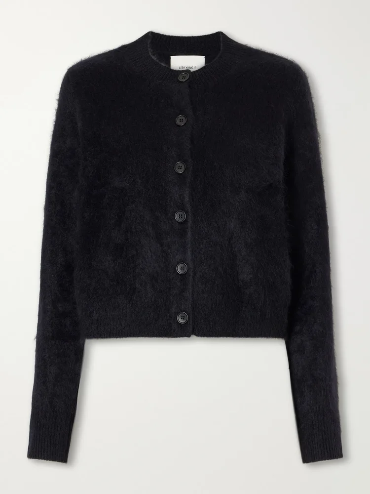 Azalea brushed-cashmere cardigan