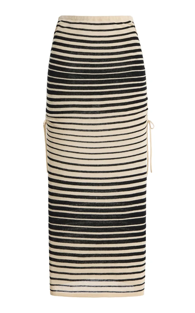 Ombre Striped Knit Midi Skirt