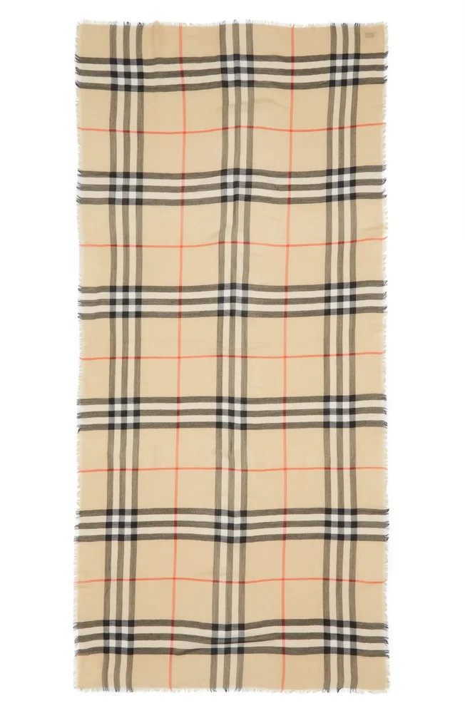 Check Wool Scarf