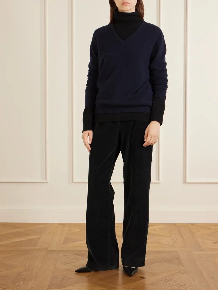 Adler cotton-corduroy wide-leg pants