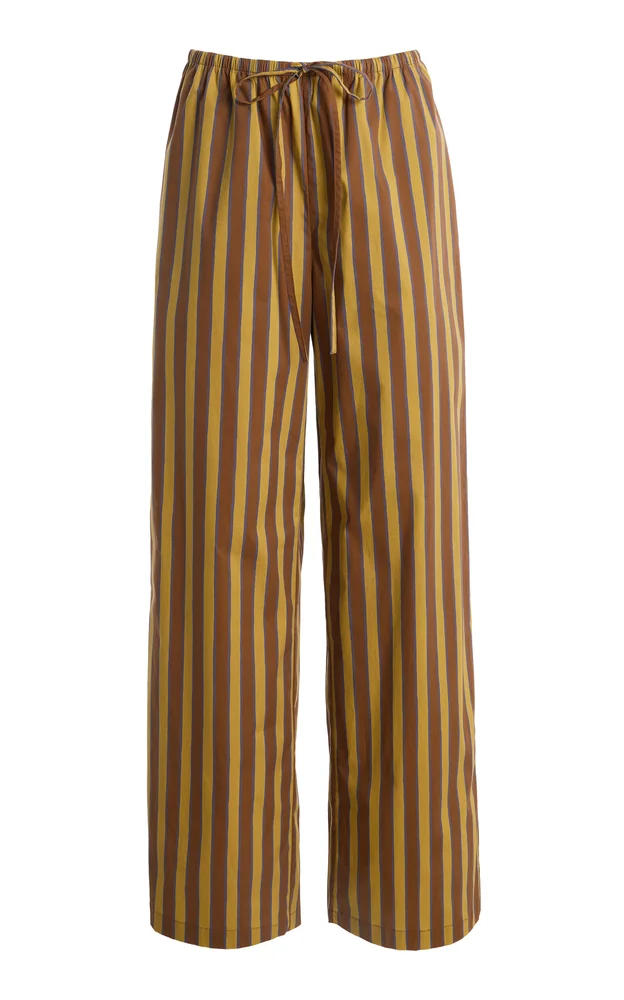 Mateo Striped Silk-Blend Wide-Leg Pants