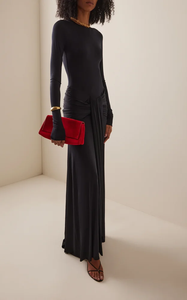Knotted Knit-Jersey Maxi Dress