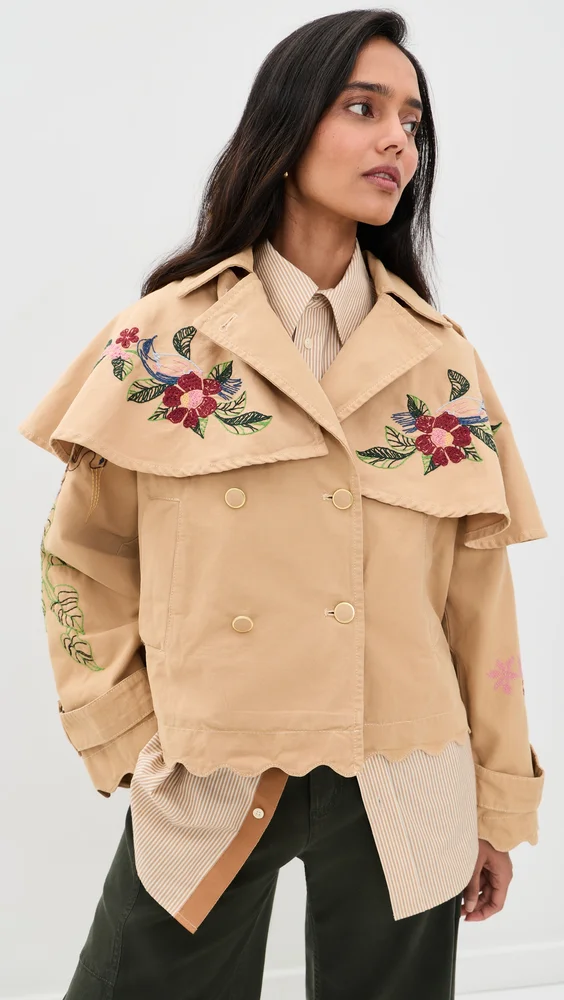 Twill Mini Trench Coat