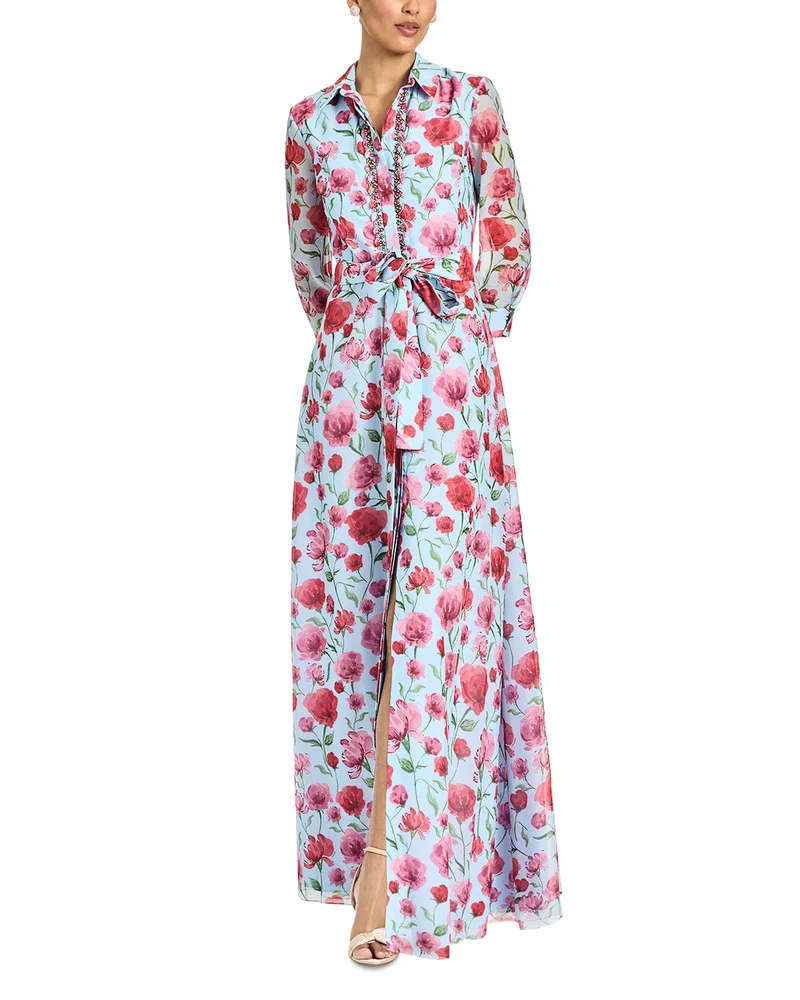 Addison Printed Organza Gown