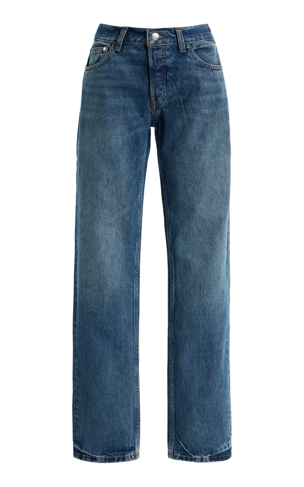 Rigid Low-Rise Straight-Leg Jeans