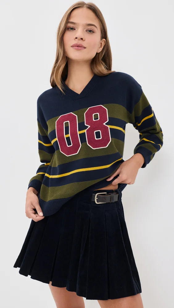 Mina Novelty V Neck Sweater