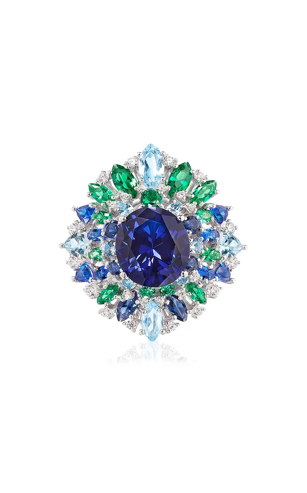 Mirage 18k Gold and Rhodium Vermeil Sapphire Ring
