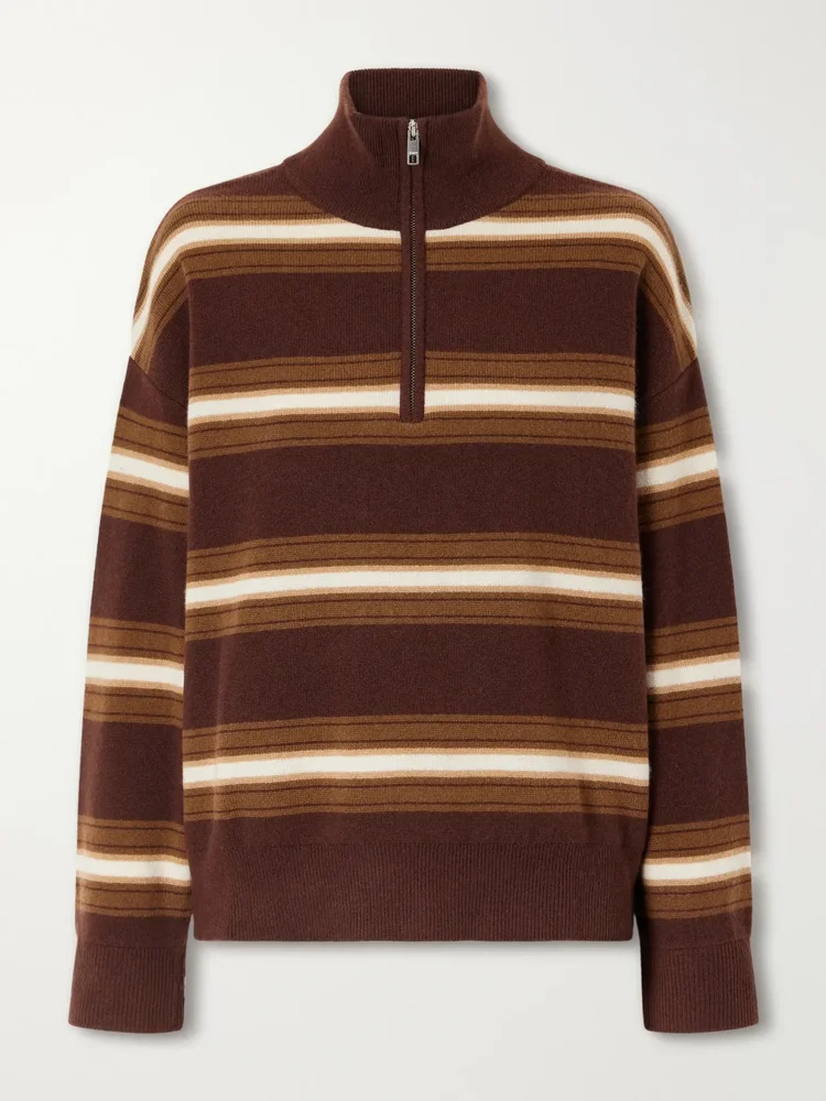 Hudson striped cashmere turtleneck sweater