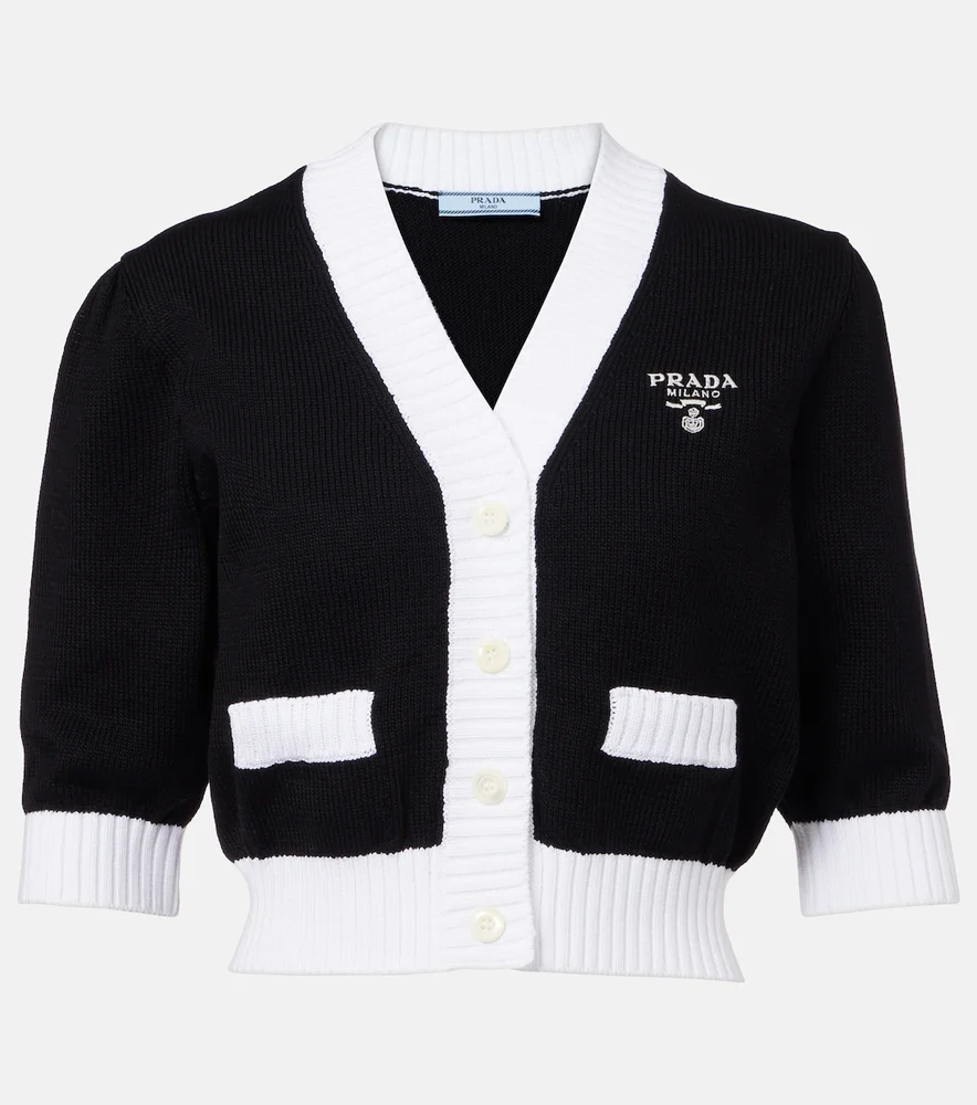 Cropped cotton cardigan