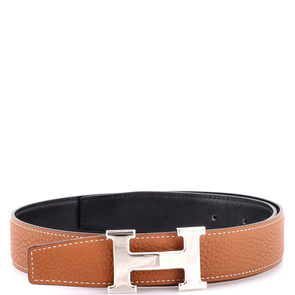Pre-Owned Constance Reversible Belt Leather Medium, Brown