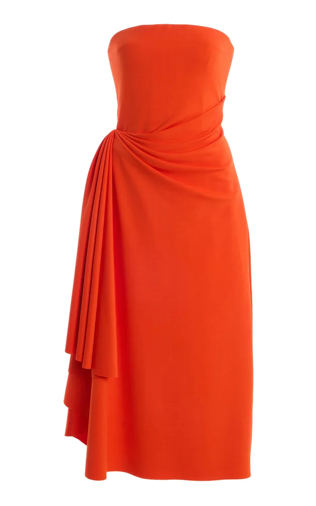 Draped Midi Cocktail Dress