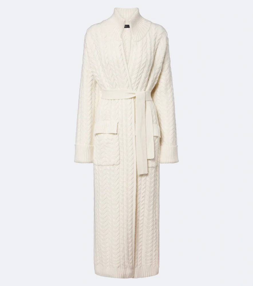 Bond Street cable-knit cashmere long cardigan