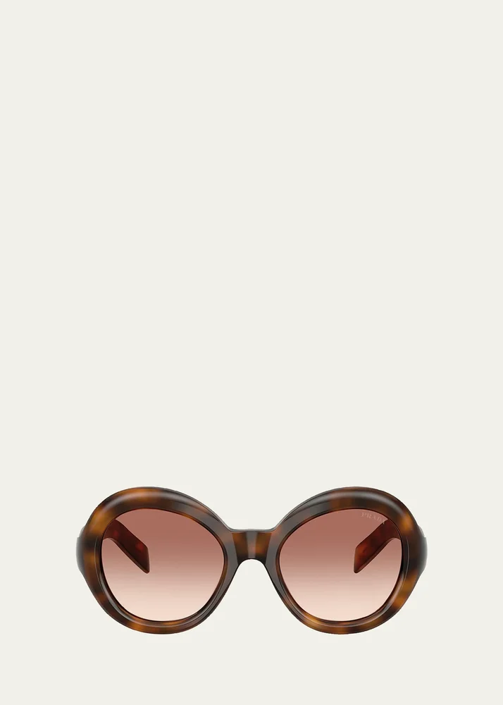 PR D08SU 53MM Round Sunglasses