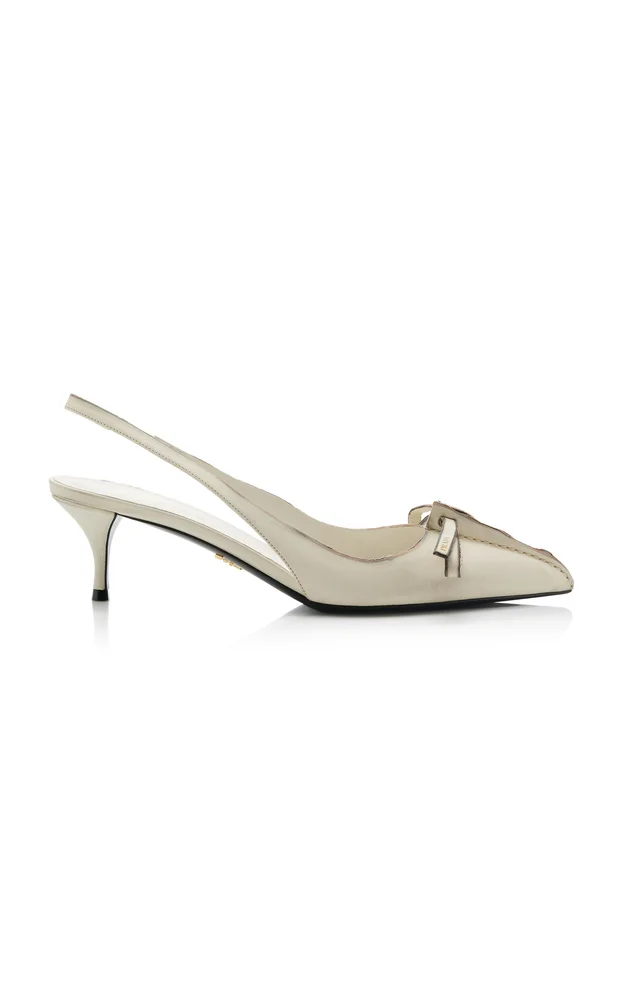 Antiqued Leather Slingback Pumps