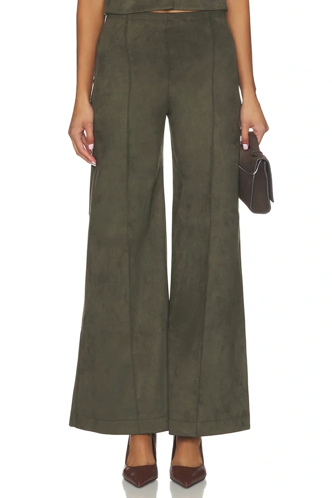 Suede Standard Wide Leg Pant