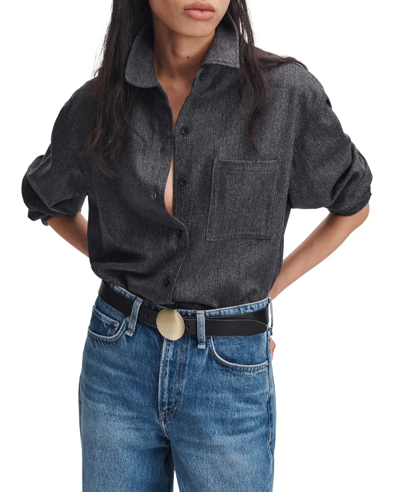Connie Tailored Wool & Cashmere Blend Shirt