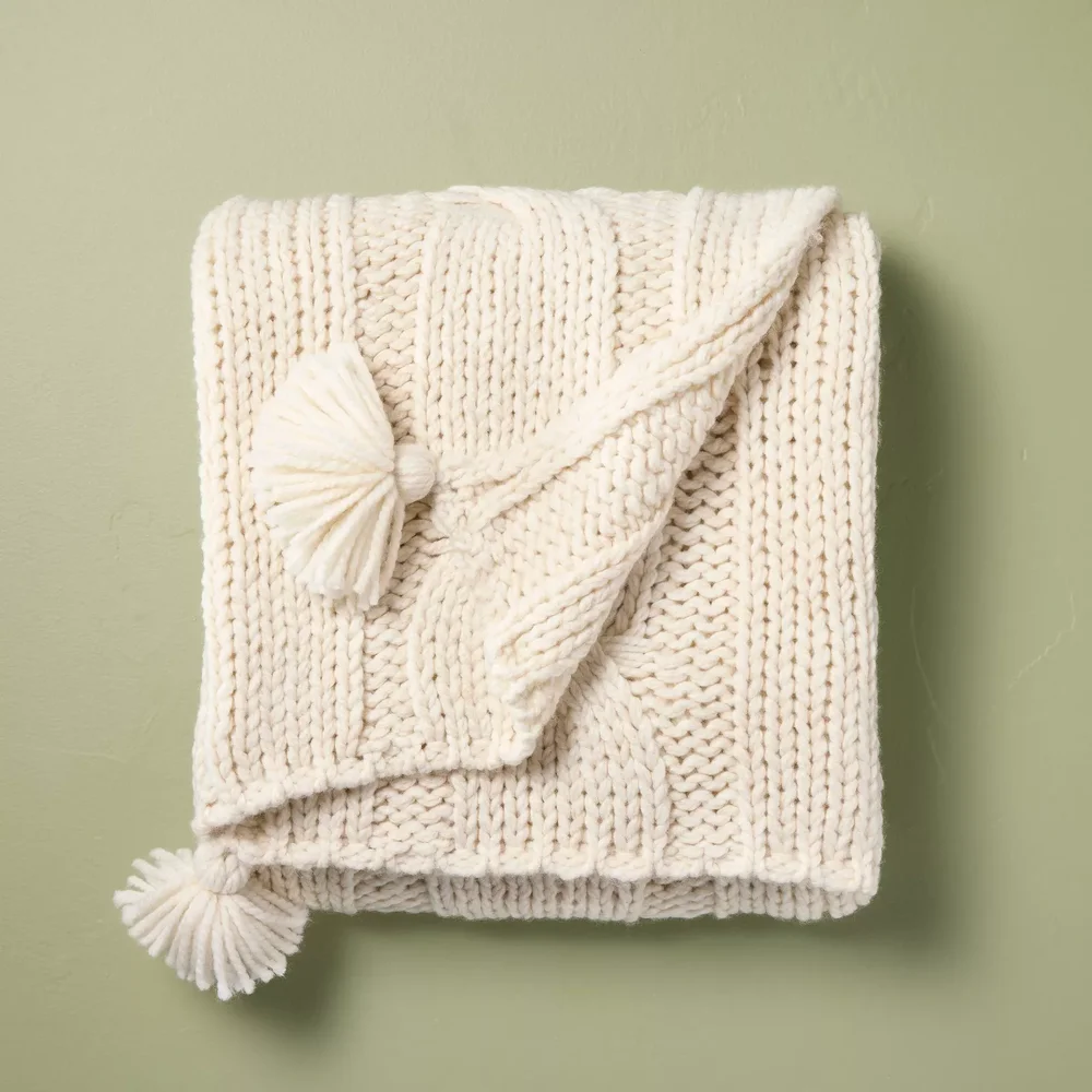 50 x 60 Cable Knit Throw Blanket