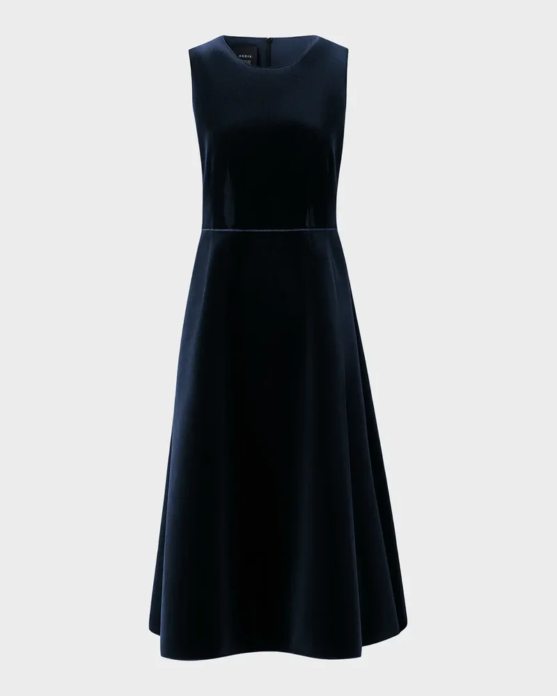 Sleeveless Velvet Midi Cocktail Dress