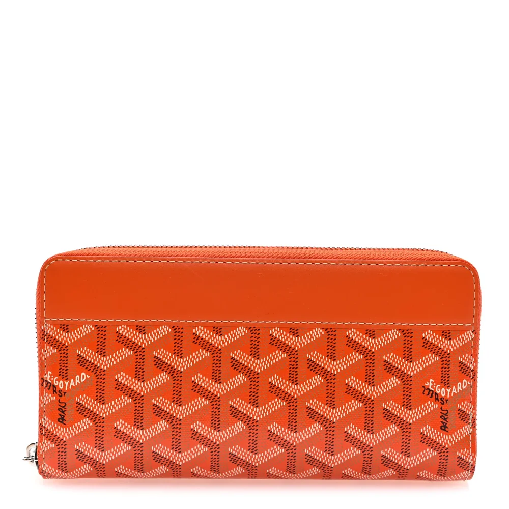 Goyardine Matignon Zip Around GM Wallet, Orange